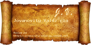 Jovanovity Valéria névjegykártya